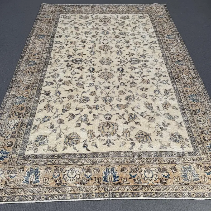 ベージュ & オレンジの水玉模様のラグ、0.6x9.8 フィートのシックな装飾