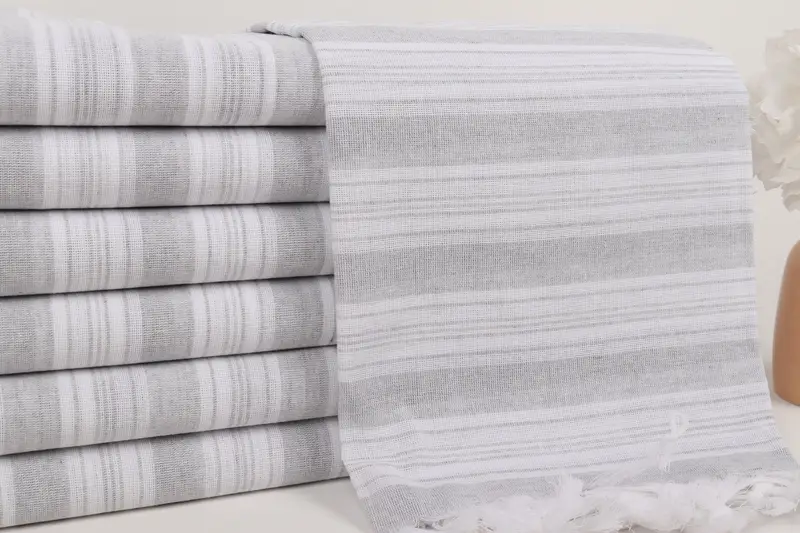 Wedding Day Gift For Bride, Gift For Her, Holiday Towel, Organic towel, Beach Towel Bulk, 70x40 Cotton Striped Towel, Lightweight Turkish towel - 2