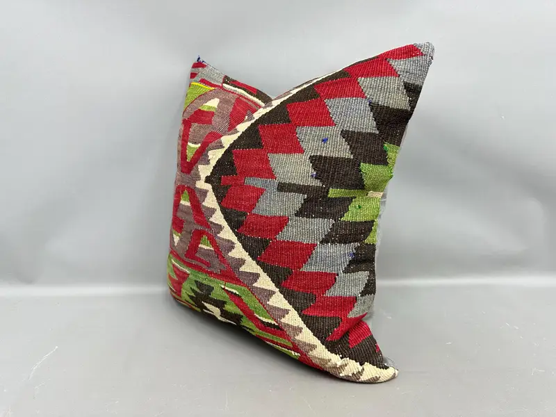 Kilim Pillow, Home Decor Pillow, Pillow, Tapestry Pillow, Garden Cushion Cover, 20x20 Red Pillow, Office Chair Cushion Case, Gift Pillow - 3