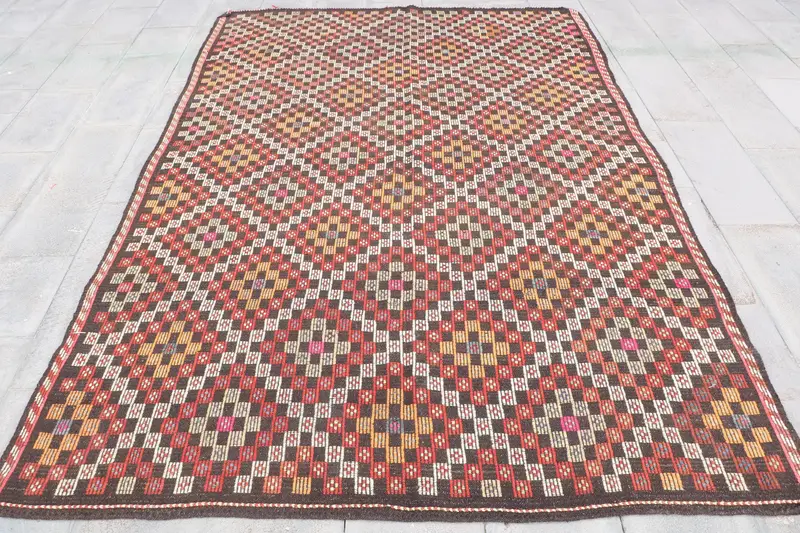 レッドカモフラージュラグ、6.4x9.6フィートのシックな装飾