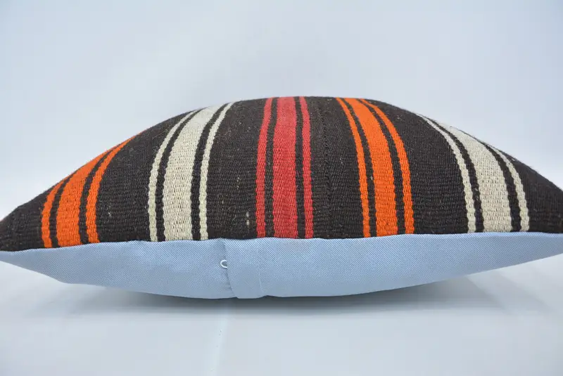 Cushion Case, Home Decor Pillow, Crochet Pattern Cushion, Boho Pillow, Kilim Rug Cushion Cover, 22x22 Brown Pillow, Pillow for Couch - 5