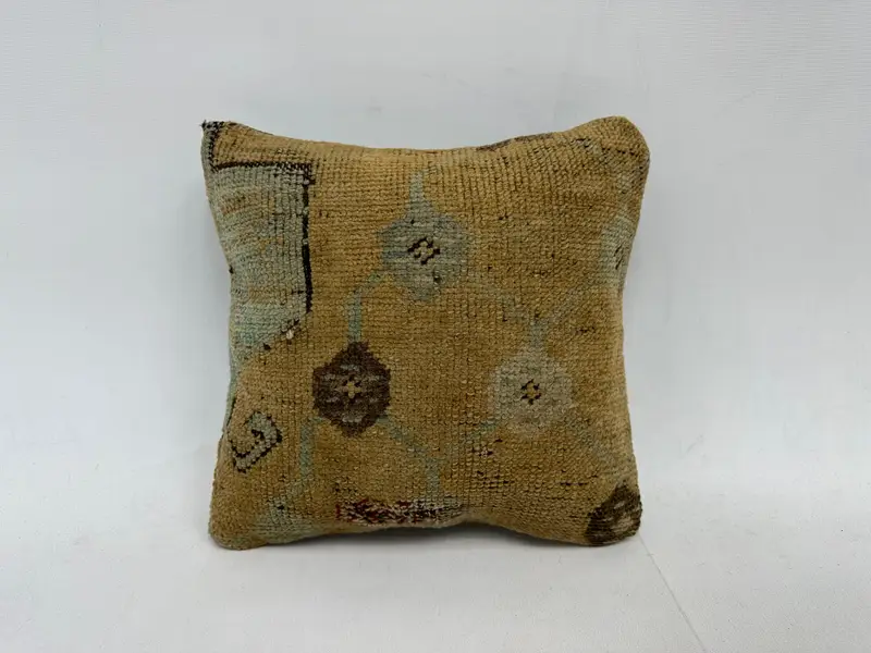 Pillow for Sofa, Authentic Cushion Case, Retro Pillow Cover, Kilim Pillow Cover, 12x12 Brown Cushion Cover, Pillow Sham, Throw Kilim Pillow - 1