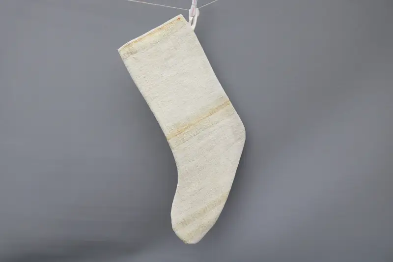 Süslü zarif Bej Noel Çorabı, Şenlikli Tatil Dekoru