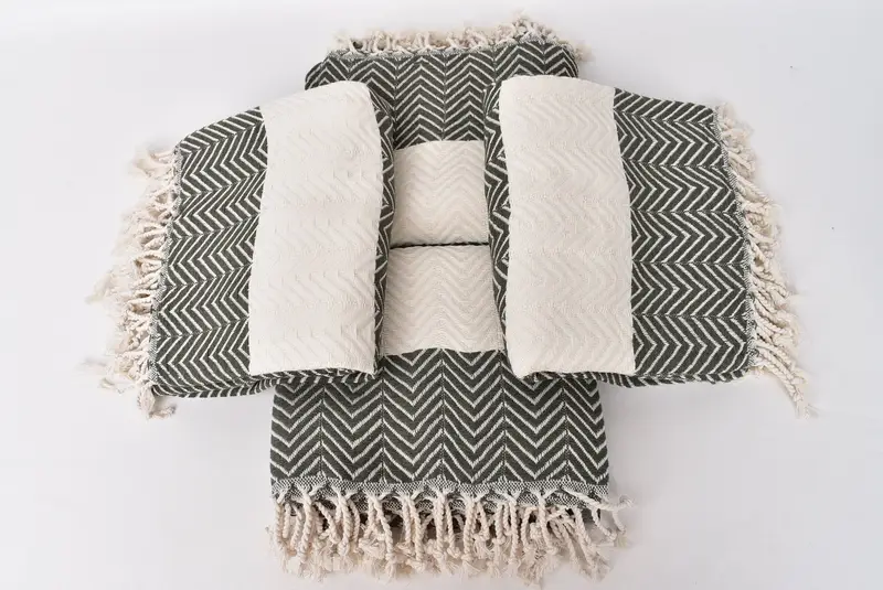 Organic towel, Turkish Towel Monogram, Sand-resistant towel, Summer Towel, 70x40 Cotton Zig zag Towel, Monogram Turkish Towel, Wedding Shower Gift - 7