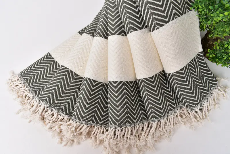 Organic towel, Turkish Towel Monogram, Sand-resistant towel, Summer Towel, 70x40 Cotton Zig zag Towel, Monogram Turkish Towel, Wedding Shower Gift - 5
