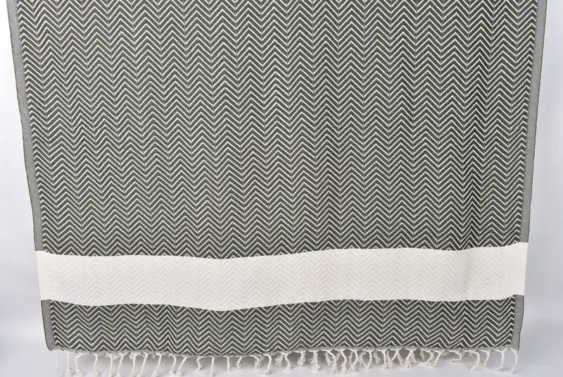 Organic towel, Turkish Towel Monogram, Sand-resistant towel, Summer Towel, 70x40 Cotton Zig zag Towel, Monogram Turkish Towel, Wedding Shower Gift - 8