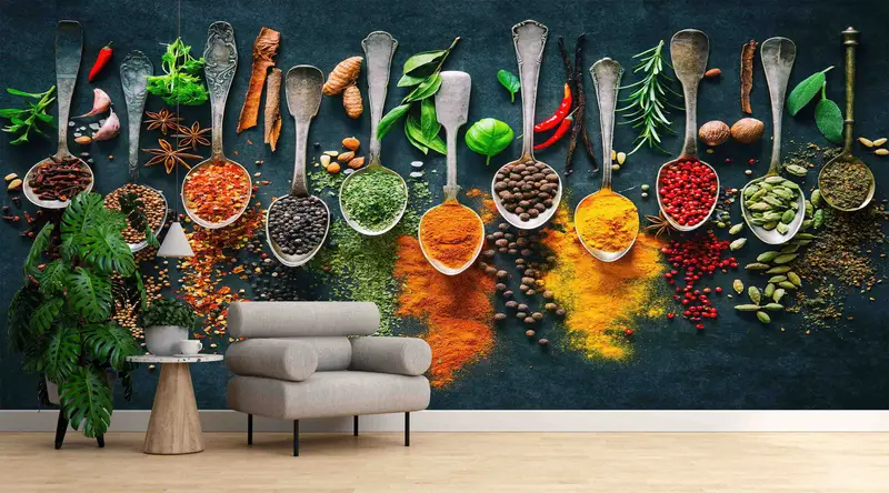 Papel pintado estampado Elegant Spices: transforma tu comedor
