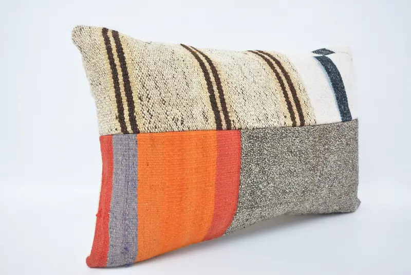 Pillow for Sofa, Home Decor Pillow, Bright Cushion Case, Pillow, Kilim Cushion Sham, Outdoor Pillow Case, 16x24 White Cushion - 3