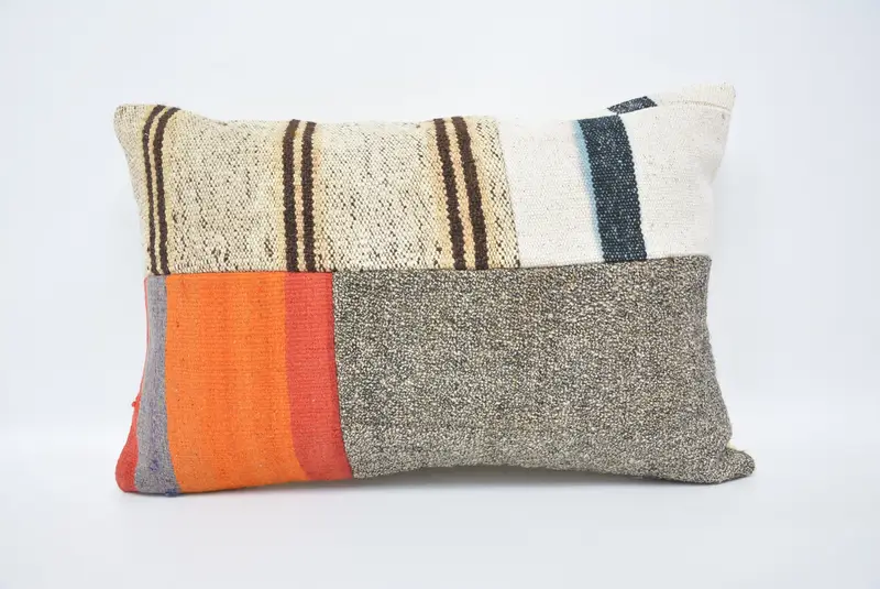 Pillow for Sofa, Home Decor Pillow, Bright Cushion Case, Pillow, Kilim Cushion Sham, Outdoor Pillow Case, 16x24 White Cushion - 1