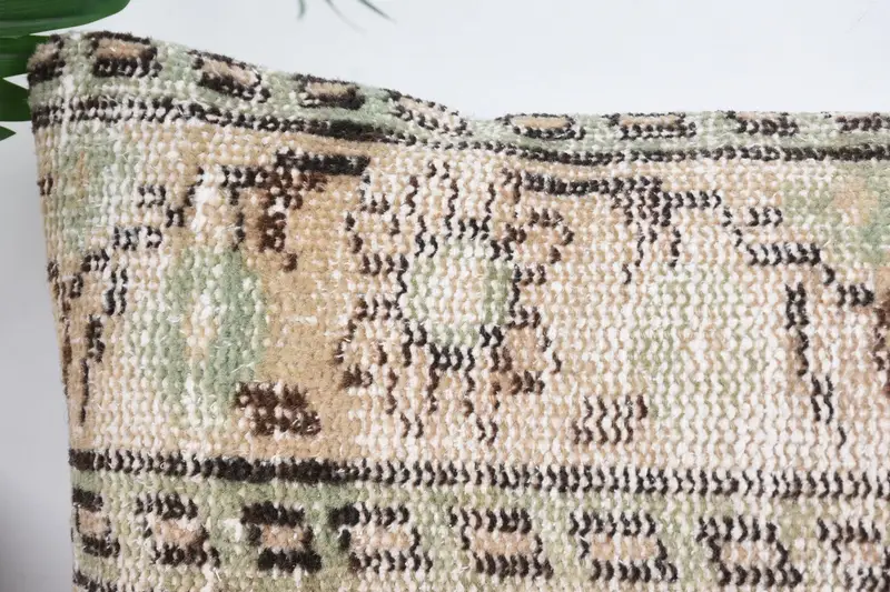 Chair Cushion Case, Kilim Pillow, Vintage Kilim Throw Pillow, Cushion Case, Tribal Pillow, 12x24 Beige Cushion, Antique Pillows, Couch Cushion Cover - 2