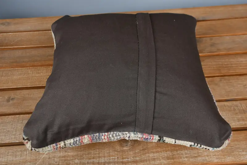 Turkish Kilim Pillow, Boho Throw Cushion, Couch Pillow Sham, Pillow for Couch, Cushion, 12x12 Orange Pillow, Boho Pillow - 5