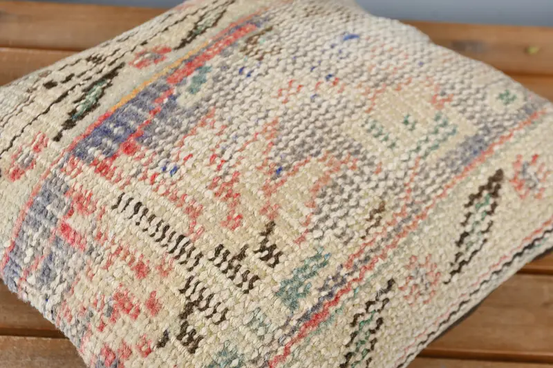 Turkish Kilim Pillow, Boho Throw Cushion, Couch Pillow Sham, Pillow for Couch, Cushion, 12x12 Orange Pillow, Boho Pillow - 4