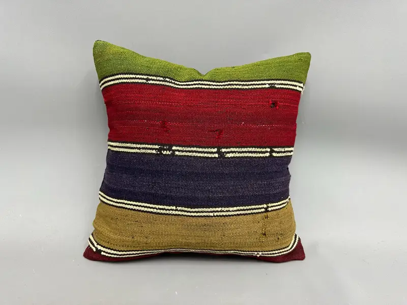 Meditation Pillow, 18x18 Red Pillow Cover, Gift Pillow, Home Decor Pillow, Natural Pillow Case, Vintage Pillow, Aztec Pillow Sham, Pillow Case - 4