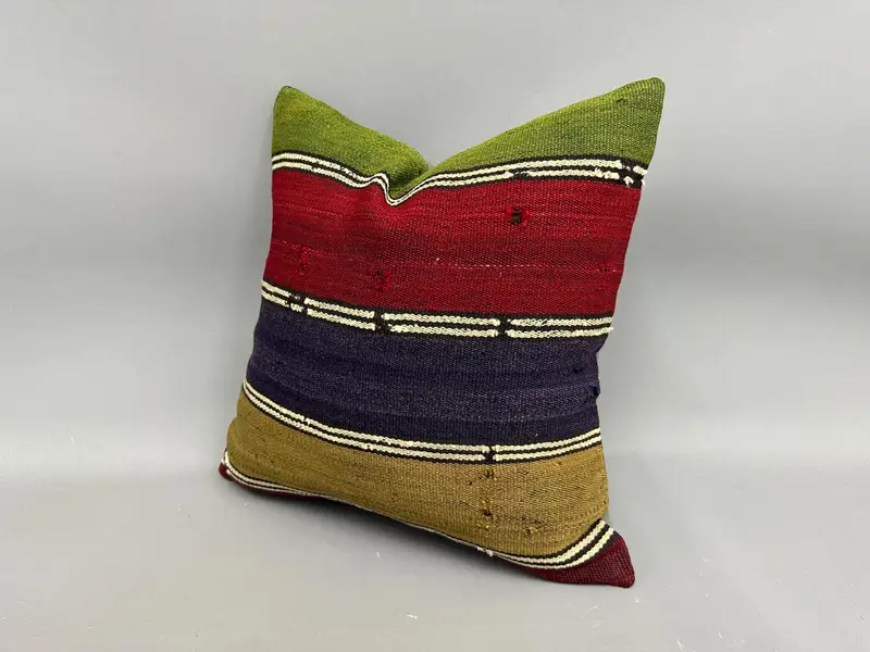 Meditation Pillow, 18x18 Red Pillow Cover, Gift Pillow, Home Decor Pillow, Natural Pillow Case, Vintage Pillow, Aztec Pillow Sham, Pillow Case - 3
