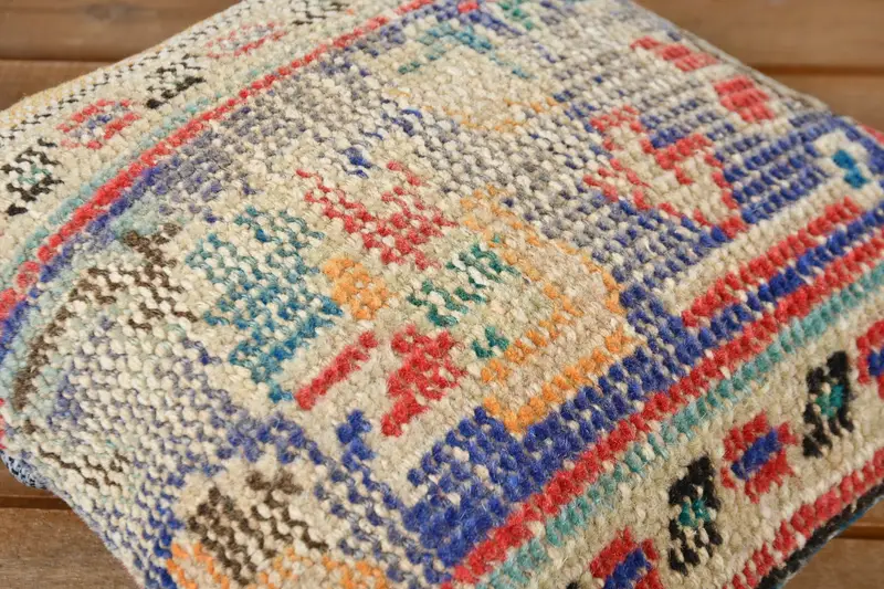Ethnical Kilim Rug Pillow, Turkish Kilim Pillow, Kilim Rug Pillow Cover, Gift Pillow, 12x12 Blue Pillow Cover, Cushion - 4
