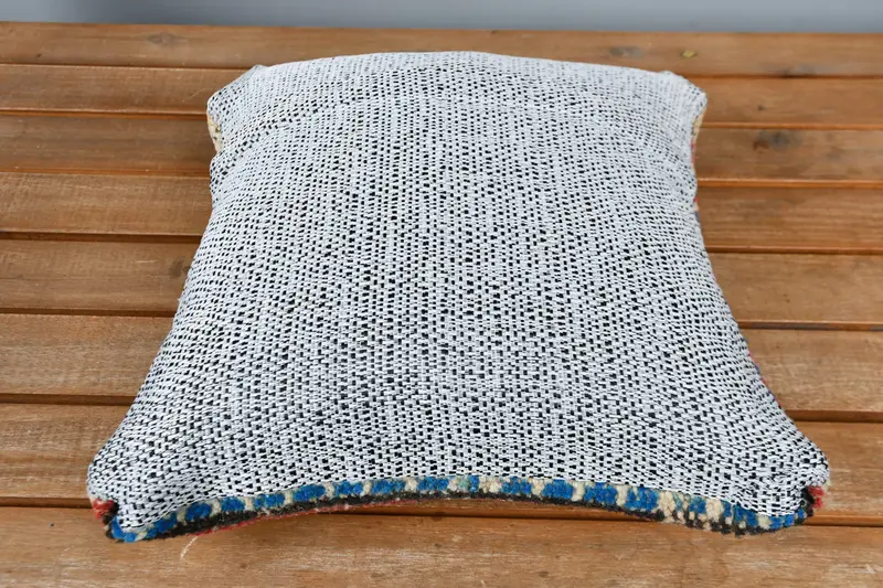 Ethnical Kilim Rug Pillow, Turkish Kilim Pillow, Kilim Rug Pillow Cover, Gift Pillow, 12x12 Blue Pillow Cover, Cushion - 5