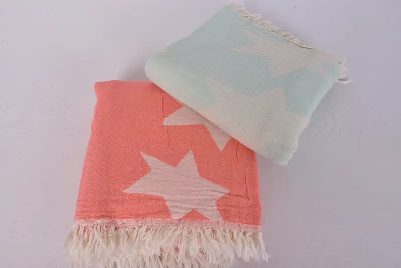 Custom Gift, 68x36 Cotton Star Design Towel, Holiday Towel, Valentines Day Gift, Bachelorette Party Decorations, Summer Gift Ideas, Thin towel - 6