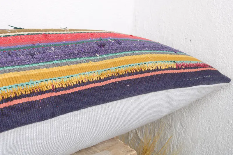 Home Decor Pillow, Interior Designer Pillow, Toss Cushion Cover, Indoor Pillow, Pillow Cover, 16x48 Green Cushion Cover, Handmade Kilim Cushion - 5