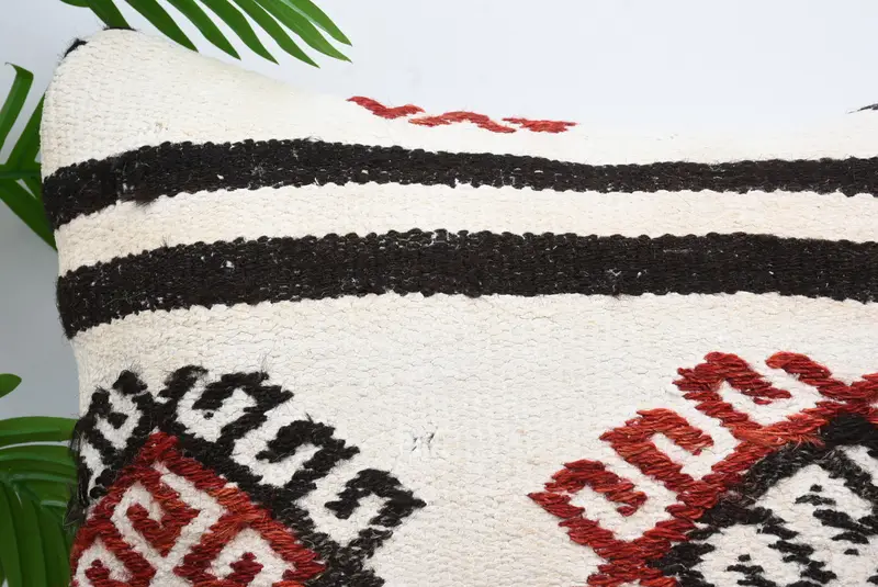 Kilim Cushion Sham, Turkish Kilim Pillow, Ikat Pillow Sham, Pillow, Home Decor Pillow, Art Deco Pillow, 20x20 White Pillow Cover - 2