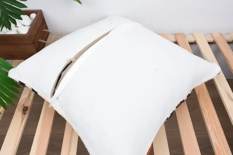 Kilim Cushion Sham, Turkish Kilim Pillow, Ikat Pillow Sham, Pillow, Home Decor Pillow, Art Deco Pillow, 20x20 White Pillow Cover - 8