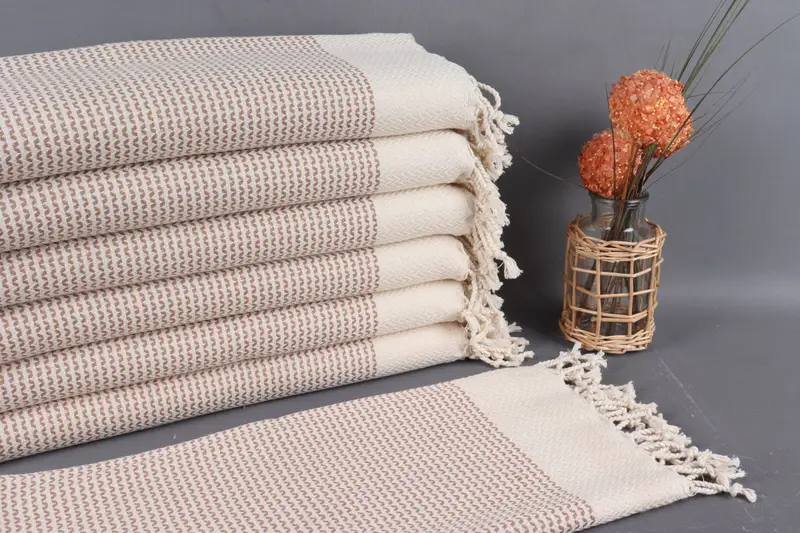 Kitchen Towel Turkish Organic Cotton Milky Brown, 20x40 Inches