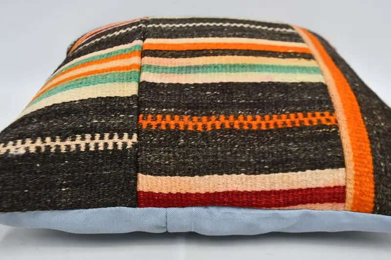 Vintage Kilim Pillow, 24x24 Brown Cushion Case, Vintage Kilim Throw Pillow, Pillow Sham, Cozy Throw Pillow, Interior Designer Pillow - 6