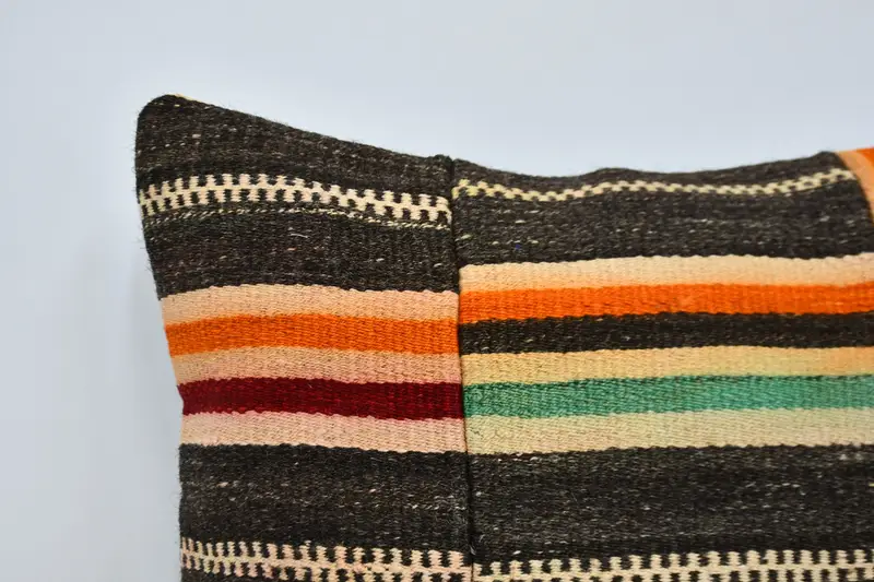 Vintage Kilim Pillow, 24x24 Brown Cushion Case, Vintage Kilim Throw Pillow, Pillow Sham, Cozy Throw Pillow, Interior Designer Pillow - 2
