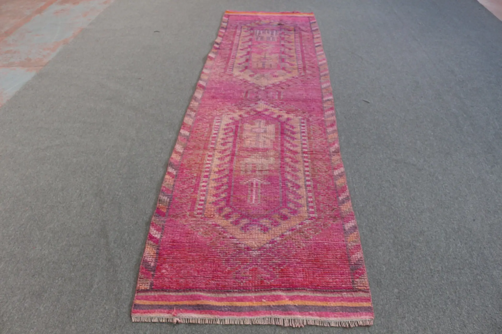 Alfombra Vintage, Alfombra Runner 2.9x10.8 ft, Alfombra Roja Herki - 1