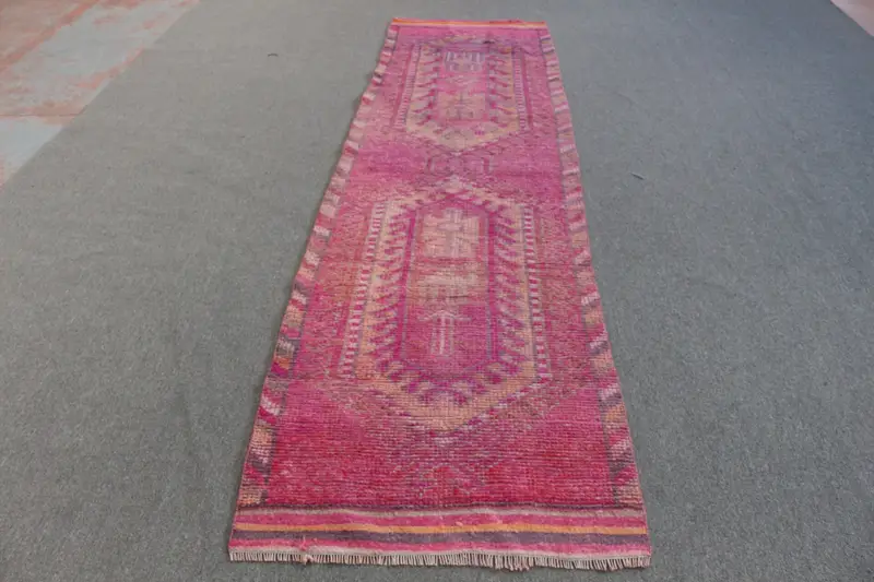 Zarif Pembe İran Halısı, 10,8x10,76 ft, Kahverengi Vurgular