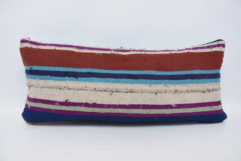 Rotes marokkanisches Vintage-Kissen, gestreift, 40,6 x 88,9 cm, Thanksgiving-Geschenk, Kissenbezug für Hauptschlafzimmer - 1