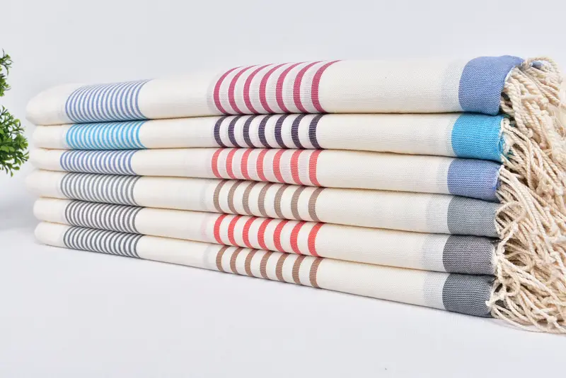 70x40 Cotton Striped Towel, Wedding Gifts Towel, Gift Boxes Towel, Soft towel, Custom Wedding Gift From Bridesmaid, Sand-resistant towel - 3