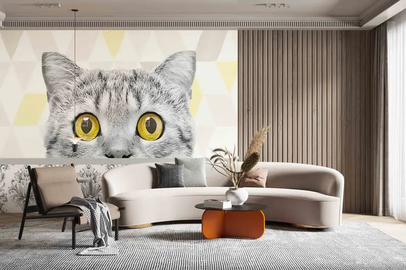 3D -Papierkunst, Dekor für Wand, lustiges Katzen -Handtepapier, süße Katzenwandkunst, Tierwandaufkleber, süße Katzenwanddekor, 3D -Wandpapier, süßes Tier - 8