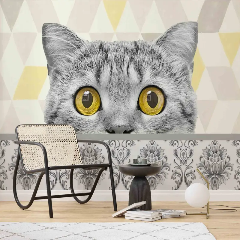 3D -Papierkunst, Dekor für Wand, lustiges Katzen -Handtepapier, süße Katzenwandkunst, Tierwandaufkleber, süße Katzenwanddekor, 3D -Wandpapier, süßes Tier - 9