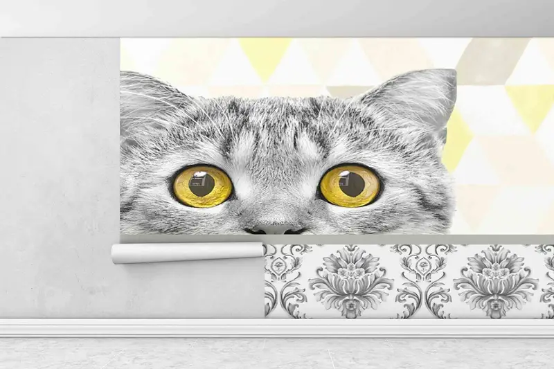 3D -Papierkunst, Dekor für Wand, lustiges Katzen -Handtepapier, süße Katzenwandkunst, Tierwandaufkleber, süße Katzenwanddekor, 3D -Wandpapier, süßes Tier - 2