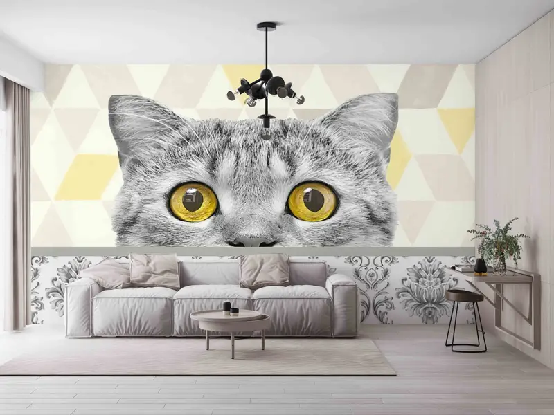 3D -Papierkunst, Dekor für Wand, lustiges Katzen -Handtepapier, süße Katzenwandkunst, Tierwandaufkleber, süße Katzenwanddekor, 3D -Wandpapier, süßes Tier - 7