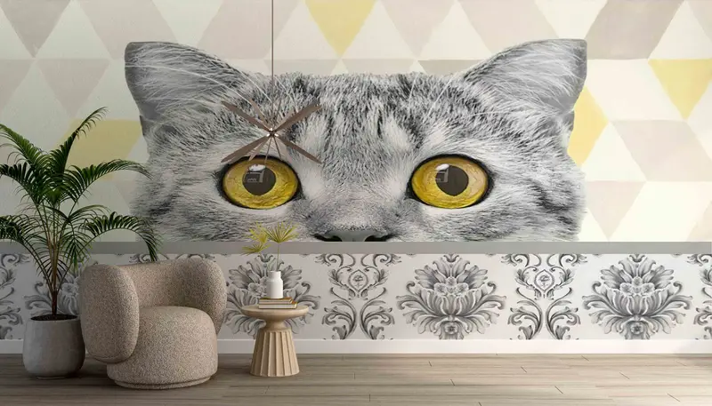 3D -Papierkunst, Dekor für Wand, lustiges Katzen -Handtepapier, süße Katzenwandkunst, Tierwandaufkleber, süße Katzenwanddekor, 3D -Wandpapier, süßes Tier - 5