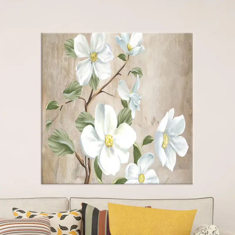 Elegant Daisy Flowers Botanical Canvas Print - Home Decor
