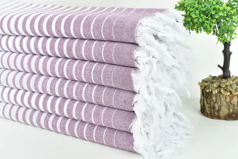 Authentic Turkish hammam peshtemal, 70x40 Cotton Striped Towel, Wedding Gifts Towel, Monogrammed Beach Towel, Gift For Mom, Housewarming Gift - 3