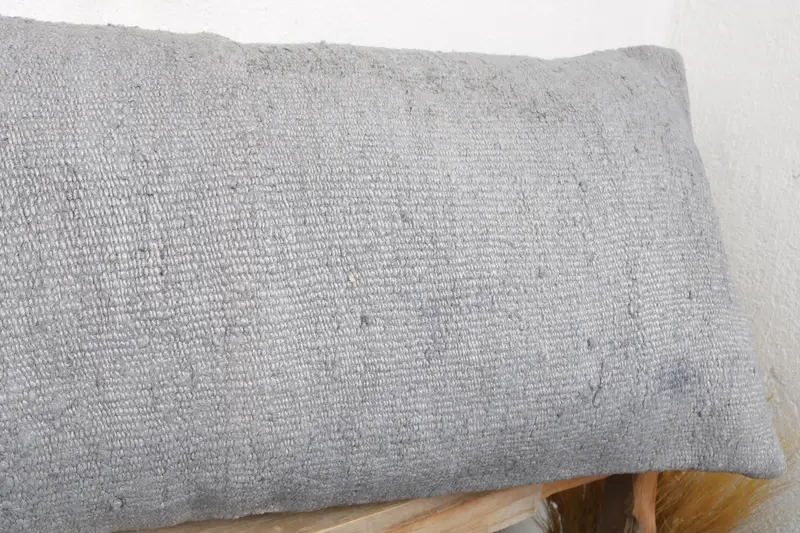 Ethnic Throw Pillow Cover, Pillow, Bolster Throw Pillow Sham, Turkish Pillow, Kilim Cushion Sham, Antique Pillows, 16x36 Gray Pillow - 5