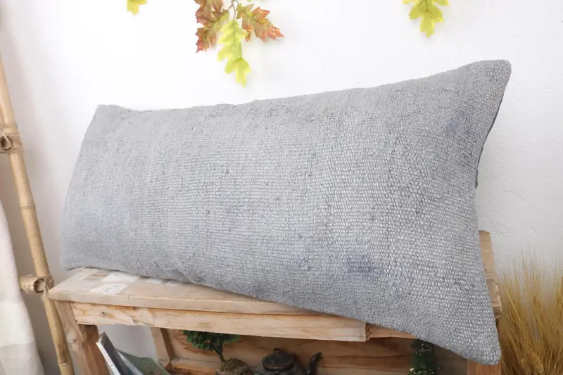 Ethnic Throw Pillow Cover, Pillow, Bolster Throw Pillow Sham, Turkish Pillow, Kilim Cushion Sham, Antique Pillows, 16x36 Gray Pillow - 4