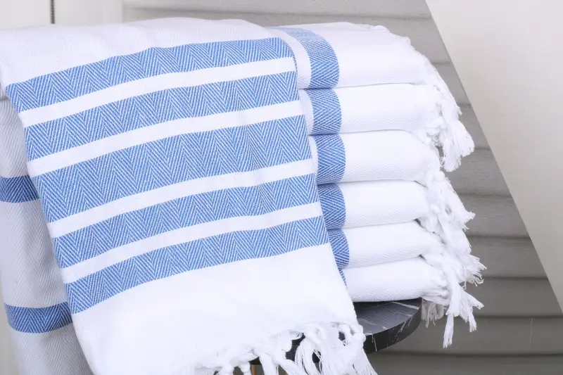 Personalize gift, Cotton Towel, Sax Blue Towel, Chevron Towel, 40x71 Inches
