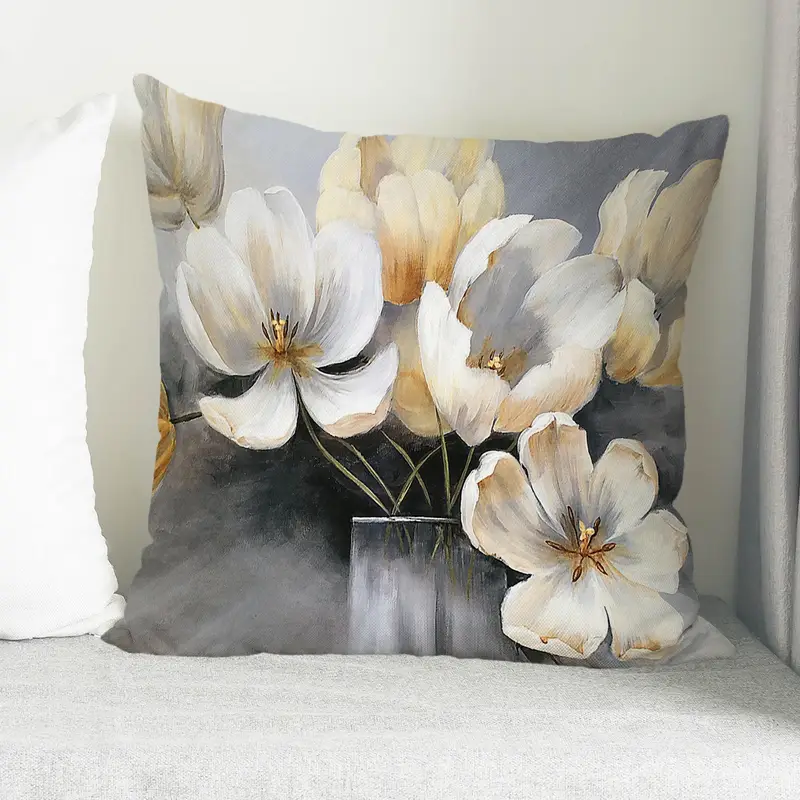 Kissen mit abstraktem Blumendruck, moderner Luxus-Wohndekor-Akzent