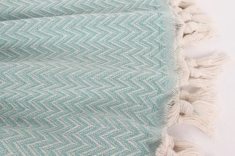 Best Wedding Gift, Turkish Blanket, Woven Blanket, Gift For Bride, 76x64 Cotton Zig zag Towel, Bachelorette Party Gifts For Bride, Throw Blanket - 8