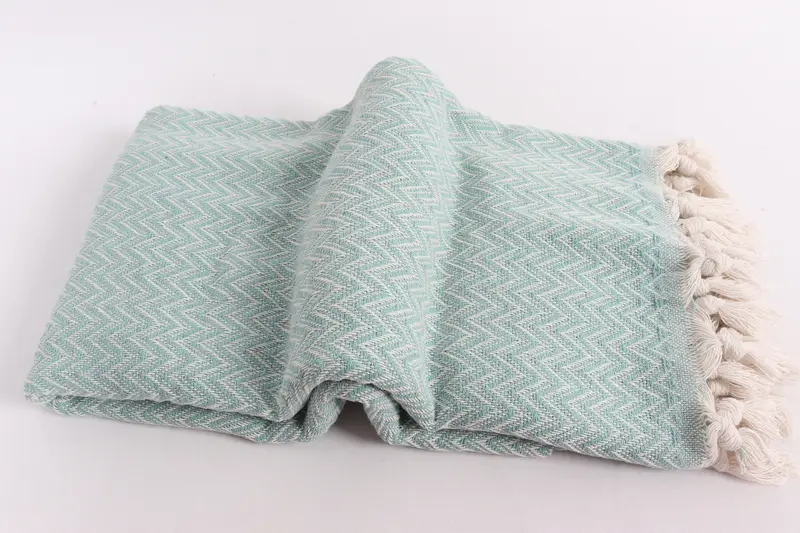 Best Wedding Gift, Turkish Blanket, Woven Blanket, Gift For Bride, 76x64 Cotton Zig zag Towel, Bachelorette Party Gifts For Bride, Throw Blanket - 6