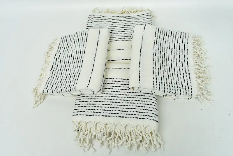 Turkish hand towel, Thin towel, Personalized Wedding Gift For Couple, 70x38 Cotton Striped Design Towel, Embroidered Beach Towel, Best Beach Towel - 6