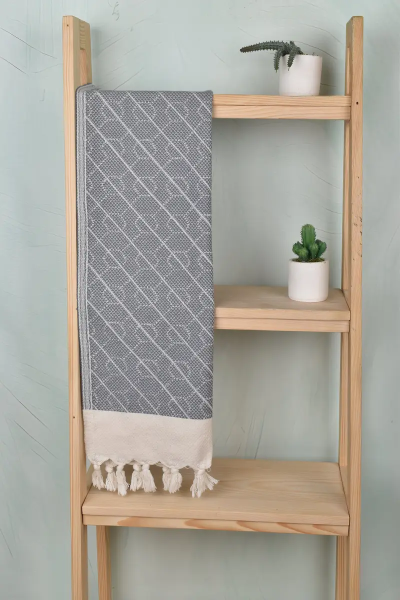 Kişiselleştirilmiş hediye, onun için yıldönümü hediyesi, 36x18 pamuklu geometrik havlu, kişiselleştirilmiş mutfak havlu, monogram el havlu, dekoratif havlu - 8