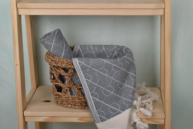 Kişiselleştirilmiş hediye, onun için yıldönümü hediyesi, 36x18 pamuklu geometrik havlu, kişiselleştirilmiş mutfak havlu, monogram el havlu, dekoratif havlu - 4