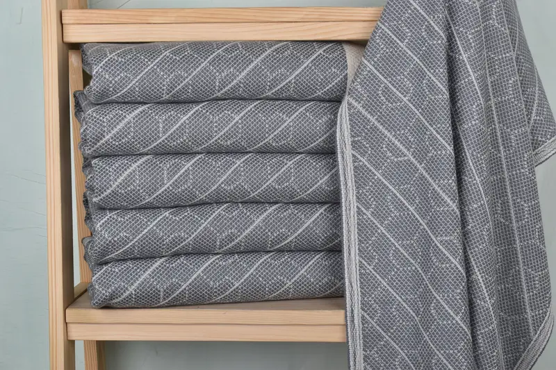 Kişiselleştirilmiş hediye, onun için yıldönümü hediyesi, 36x18 pamuklu geometrik havlu, kişiselleştirilmiş mutfak havlu, monogram el havlu, dekoratif havlu - 2