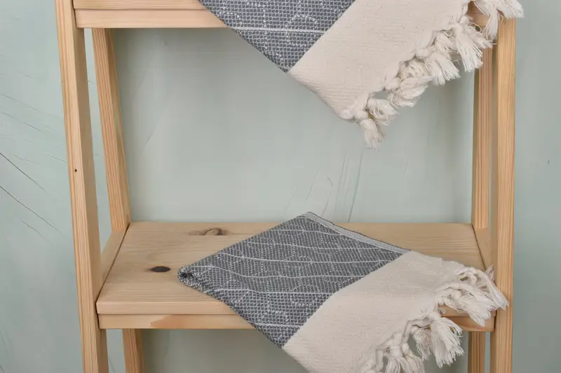 Kişiselleştirilmiş hediye, onun için yıldönümü hediyesi, 36x18 pamuklu geometrik havlu, kişiselleştirilmiş mutfak havlu, monogram el havlu, dekoratif havlu - 5