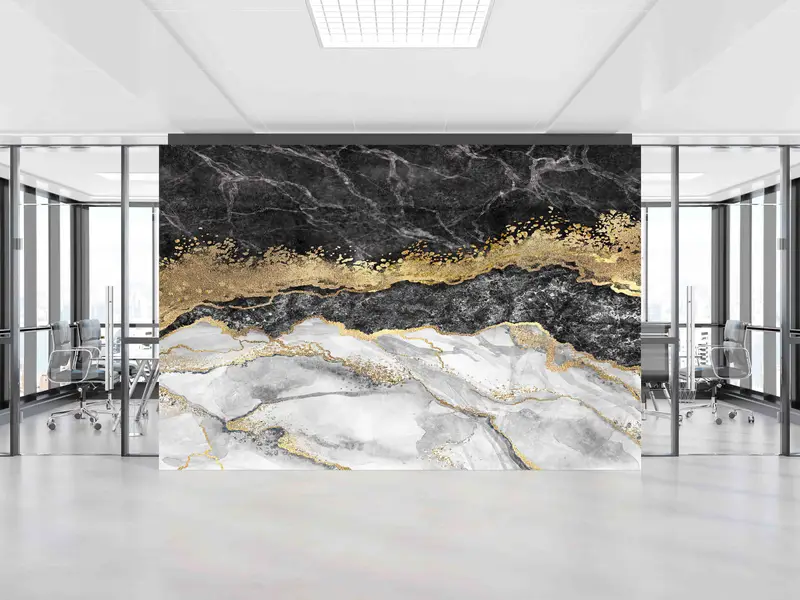 Papel pintado de lujo con estampado de mármol: diseño moderno, brillante y elegante